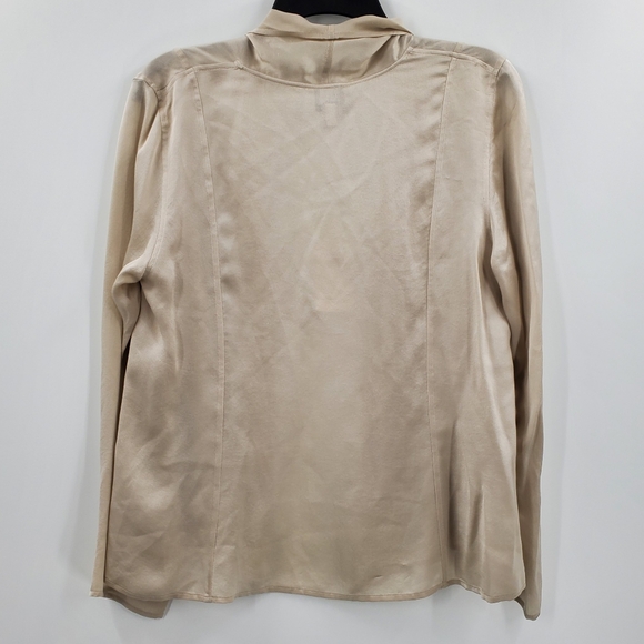 Women's Eileen Fisher Liquid Chiffon Silk High Collar Jacket Size Medium Petite - Picture 2 of 5